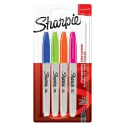 Lot De 4 Marqueurs Permanent Sharpie Fine - Assortis Fun - Sharpie®