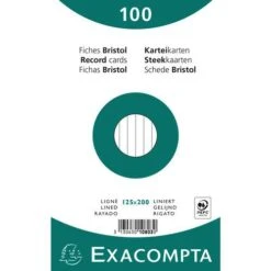 Exacompta Paquet 100 Fiches Sous Film - Ligné Non Perforé - 125x200mm