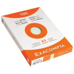 Exacompta Étui De 100 Fiches Quadrillé 5x5 Non Perforé 148x210mm