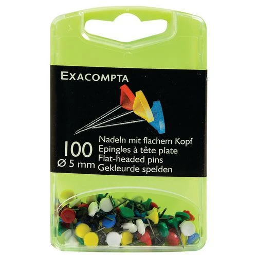 Exacompta Boîte De 100 épingles Tête Plate Unie Hauteur De Pointe 8mm 1 Exacompta Boîte De 100 épingles Tête Plate Unie Hauteur De Pointe 8mm