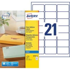 Étiquette Adresse Transparente Avery - Impression Jet D'encre -Promos Papeterie Boutique AIG3698411