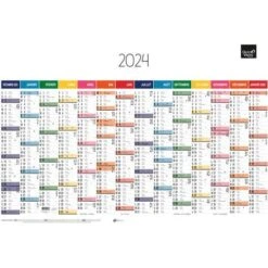 Calendrier Annuel Horizontal - 65 X 43 Cm - Année 2024 - Quo Vadis