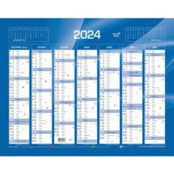 Calendrier Banque Bleu - 43 X 33,5 Cm Bleu - Année 2024 - Quo Vadis