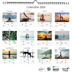 Calendrier 2024 FEUILLES 30X30 Yoga Par 5 - Quo Vadis -Promos Papeterie Boutique AIG37145011