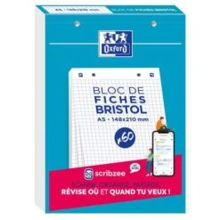 Bloc Bristol Oxford 148x210 30 Fiches Perforees Q5/5 - Oxford -Promos Papeterie Boutique AIG37277006