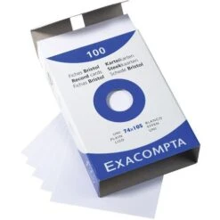 Étui De 100 Fiches - Bristol Uni Non Perforé - Blanc - Exacompta -Promos Papeterie Boutique AIG39117833