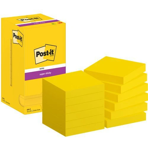 Notes Super Sticky Post-it® 76x76 Mm 12 Blocs Jaune Post-it® 1 Notes Super Sticky Post-it® 76x76 Mm 12 Blocs Jaune Post-it®