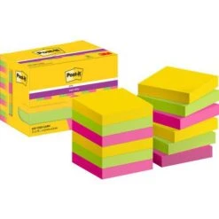 Post-it Notes Super Sticky 47.6mm X 47.6mm 12blocs Assortis Carnaval