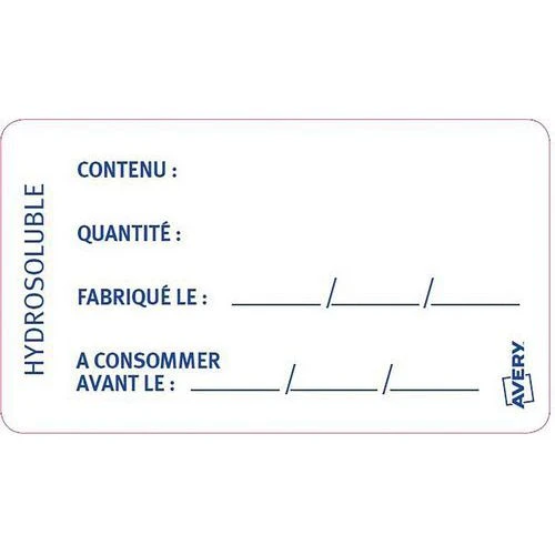 Etiquettes Hydrosolubles Traçabilité Alimentaire Pré-imprimé - Lot De 150 - Avery 1 Etiquettes Hydrosolubles Traçabilité Alimentaire Pré-imprimé - Lot De 150 - Avery