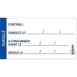 Etiquettes Surgélation Traçabilité Alimentaire Pré-imprimée - Lot De 200 - Avery -Promos Papeterie Boutique AIG5392791