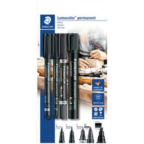 Staedtler Set De 4 Marqueurs Permanents Lumocolor 1 Staedtler Set De 4 Marqueurs Permanents Lumocolor