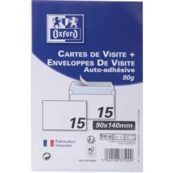 Cartes De Visite + 15 Enveloppes Auto Adhésives 90x140 - Oxford