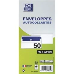 Enveloppes 110x220 Autocollantes Blanches - Oxford 3 Enveloppes 110x220 Autocollantes Blanches - Oxford -Promos Papeterie Boutique AIG7503629