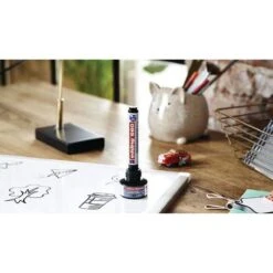 Marqueur Tableau Blanc E660 Noir +e90 Offert - Pochette De 4 - EDDING