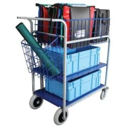 Chariot De Distribution Grande Capacité Corbeille Et Plateau